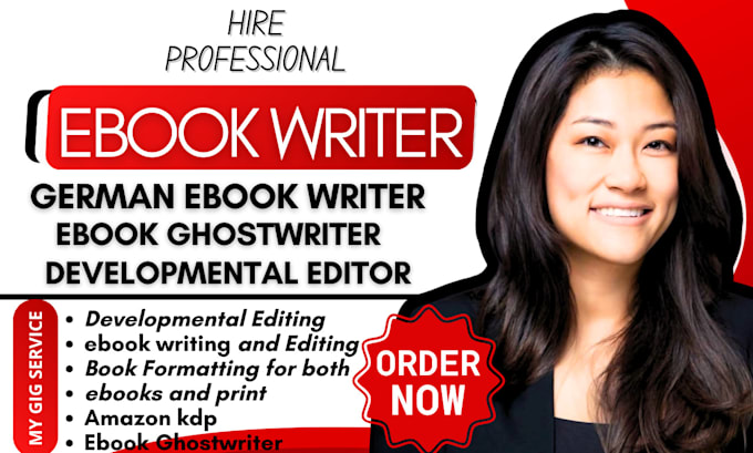 Gig Preview - Ghostwrite ebook in german, self help ebook ghostwriter, developmental book edit