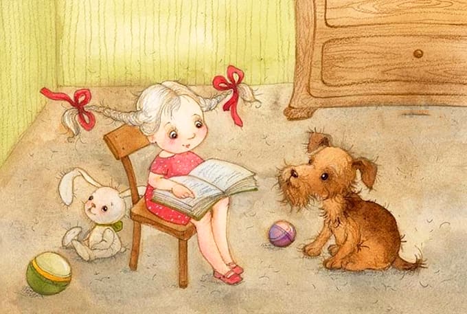 Bestseller - design watercolor children story book illustration with my style