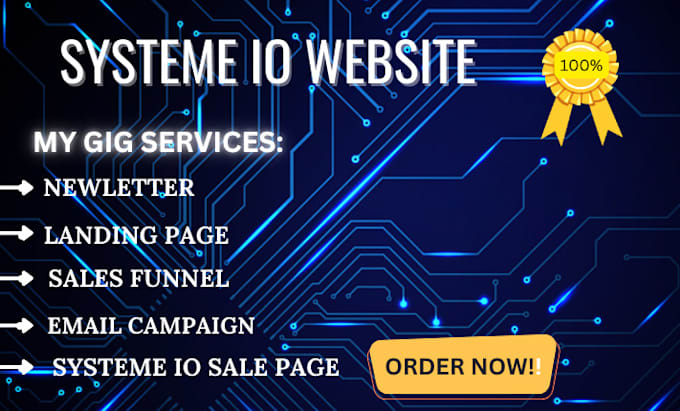 Gig Preview - Create a website on systemeio build sales funnel