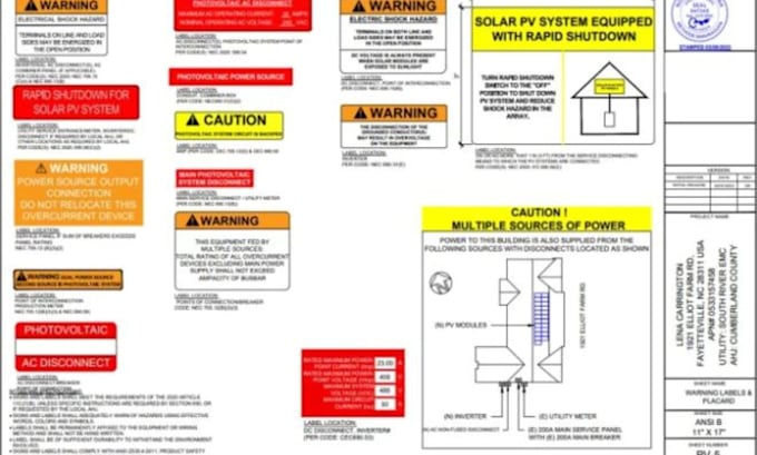 Gig Preview - Draw stamp architectural and engineering permit plan set with solar plan