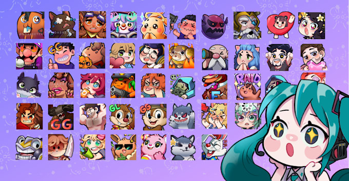 Gig Preview - Do bulk personalized emotes for twitch, discord, youtube, and kick