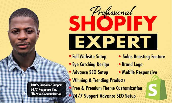 Gig Preview - Do shopify website design, shopify redesign, dropshipping store, shopify website