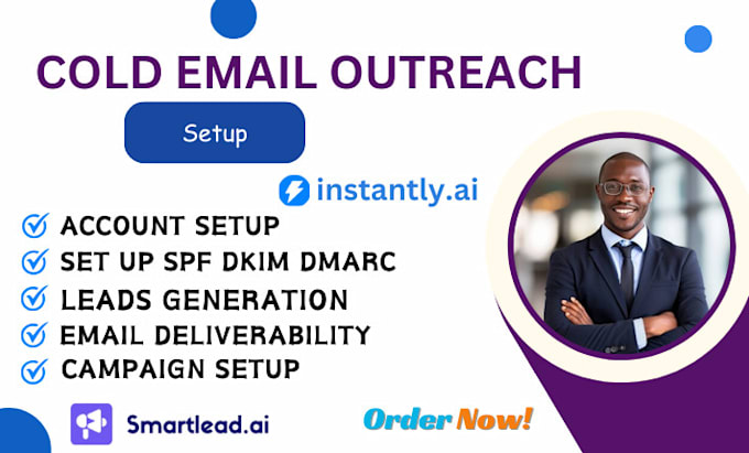 Gig Preview - Do instantly ai reachinbox la growth smartreach ai smartlead ai for cold email