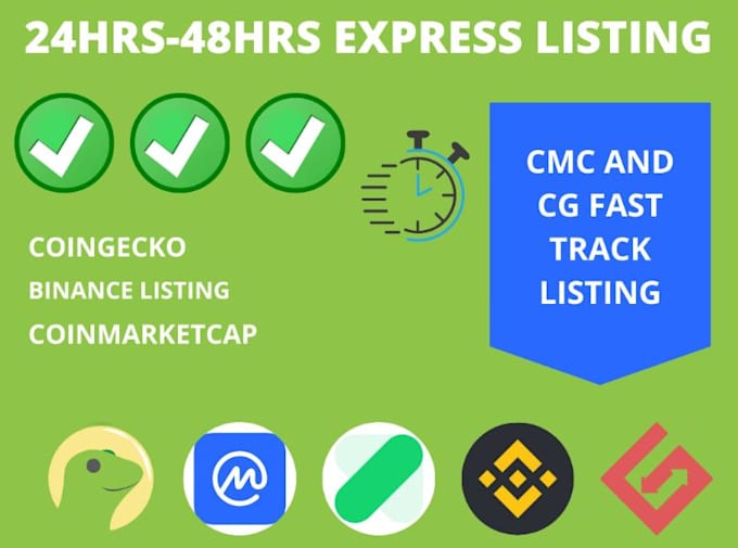 Gig Preview - Fast track token listing or coin listing on cm cg or top notch exchange website