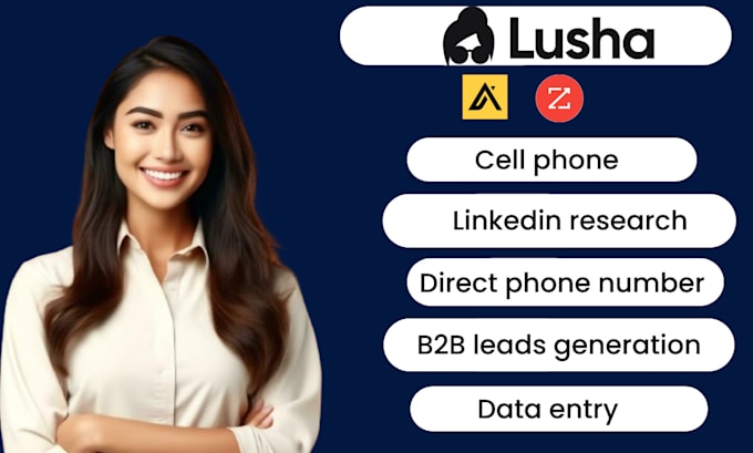 Gig Preview - Do linkedin research,b2b lead generation, and direct  phone number using lusha