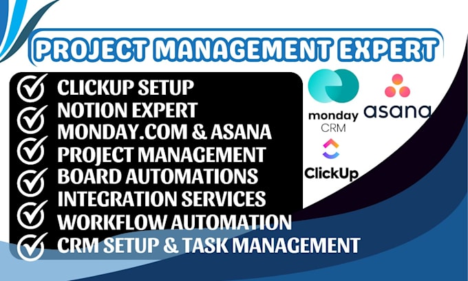 Bestseller - set up, automate, and manage your clickup, monday crm, and asana workflows