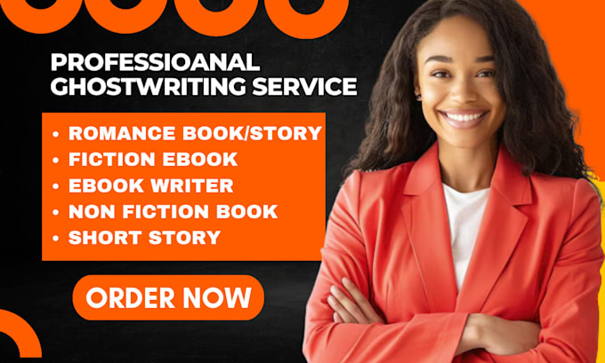 Gig Preview - Be your romance ghostwriter ebook fiction ghostwriter non fiction ghostwriter