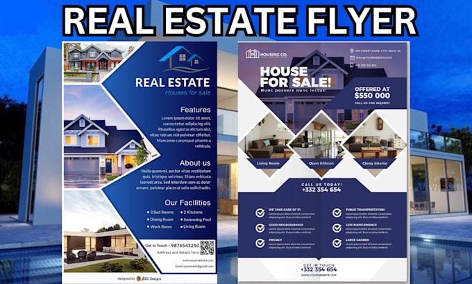 Gig Preview - Design real estate, construction flyer, realtor flyer and business flyer for you