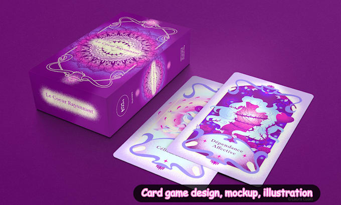 Gig Preview - Create card game design, card mockup illustration game card box mockup design