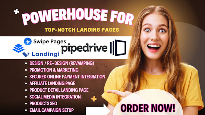 Bestseller - design attractive landing pages with instapage swipe pipedrive leadpage landingi