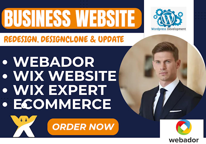 Gig Preview - Redesign webador website design,wix business website,webador ecommerce wix blog