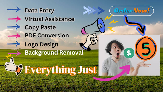 Bestseller - all types of data entry background removal etc everything just price 5 dollar