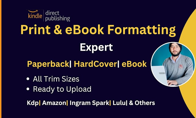 Gig Preview - Format your book for amazon, ingramspark, lulu, and others