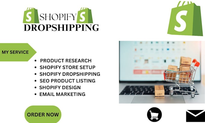 Gig Preview - Setup shopify dropshipping winning products shipping website store