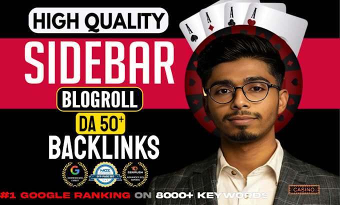 Gig Preview - Dr 50 plus quality blogroll, sidebar homepage seo backlinks