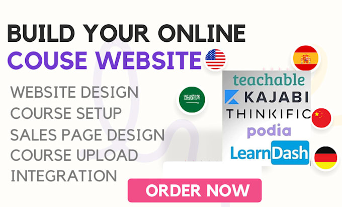 Bestseller - create an online course website on thinkific teachable kajabi membervault podia