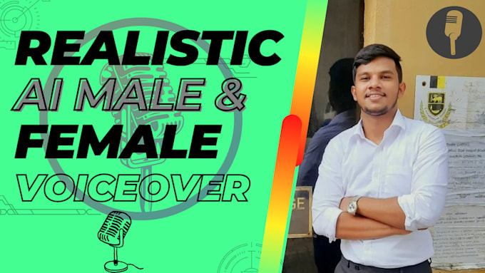 Gig Preview - Create realistic ai male and female voiceover, 1000 plus voices