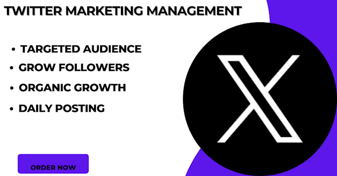 Gig Preview - Super fast organic x twitter marketing to growing followers as a manager