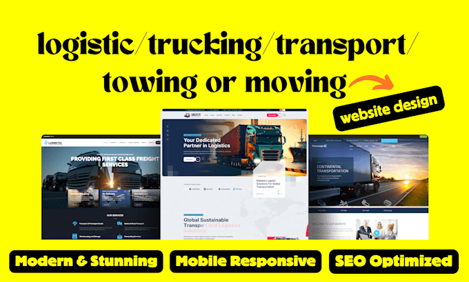 Gig Preview - Create logistics website, trucking, freight broker or transport website