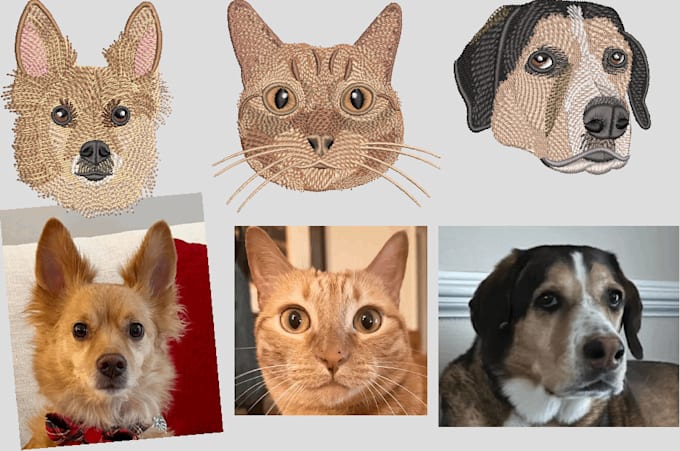 Gig Preview - Digitize embroidery designs for your dog, cat, or pet fast