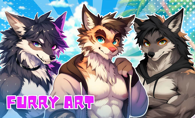 Gig Preview - Draw furry art, fursona, original furry character, anthro and sfw for you