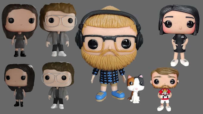 Gig Preview - Sculpt 3d funko pop chibi art portraits bobblehead 3d toy 3d printing