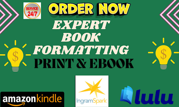 Gig Preview - Do amazon kdp book publishing cover design and kdp book formatting