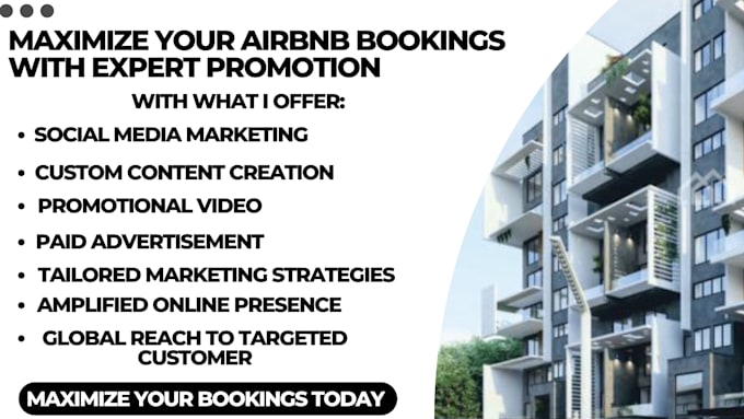 Gig Preview - Maximize your airbnb bookings and list with expert social media ads