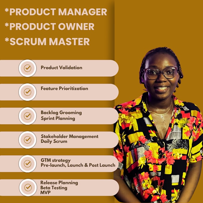 Gig Preview - Be your  product owner, product manager and scrum master