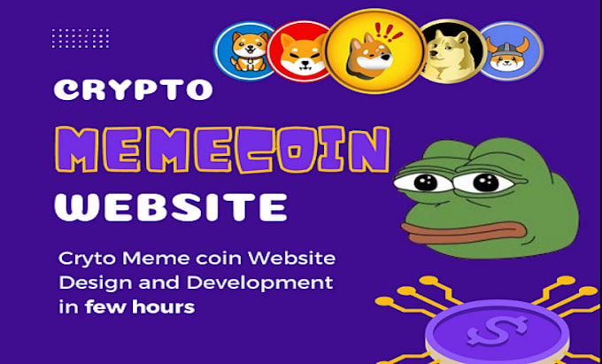 Gig Preview - Meme coin website crypto website meme website meme coin token website pepe