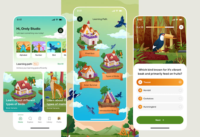 Bestseller - develop kids learning app educational game kids app ui ix design kids game app