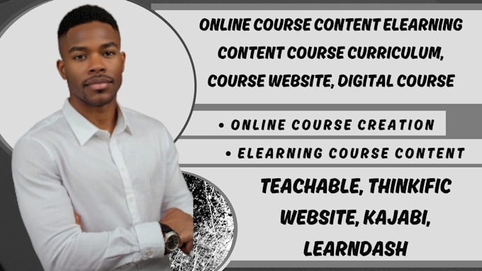 Gig Preview - Create online course content course creation lesson plan curriculum on thinkific