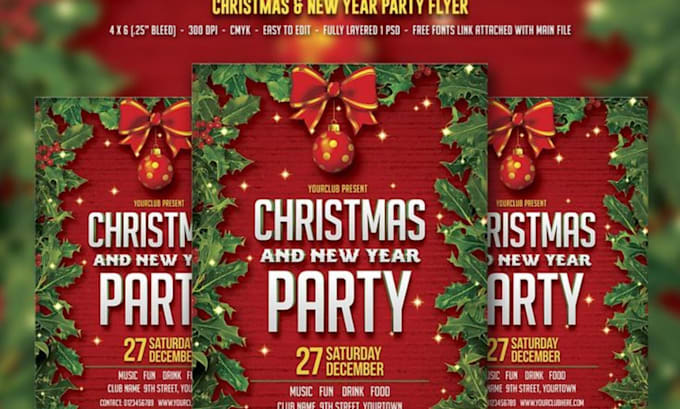 Gig Preview - Do christmas, new year, party, event, thanksgiving flyer, poster and banner