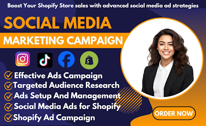 Gig Preview - Create shopify socia media marketing campaign with fb, instangram ads for sales