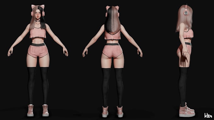 Gig Preview - Be rigger,character modeler,animze avatar model,mona oncyber,craft 3dhuman model