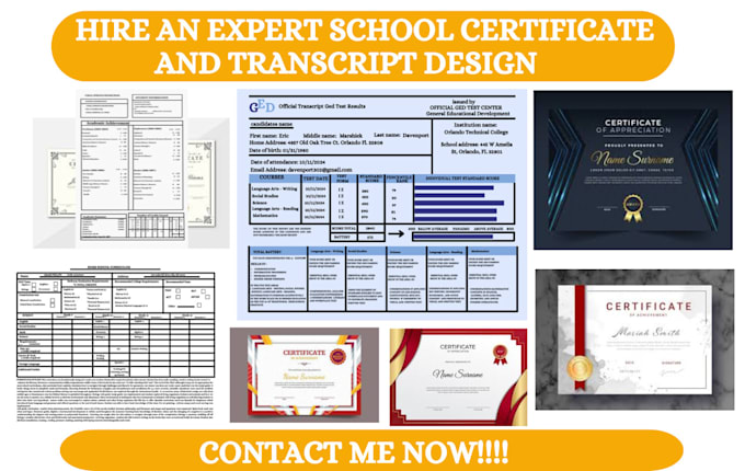 Gig Preview - Design diploma certificate, college transcript, ged certificate, college diploma