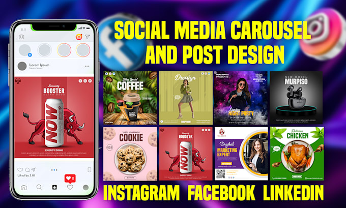 Gig Preview - Design social media post instagram poster, carousel and facebook ads image