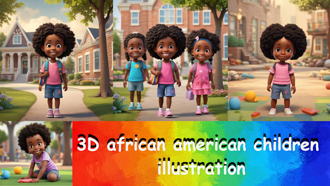 Bestseller - illustrate 3d children book illustration and african american children story