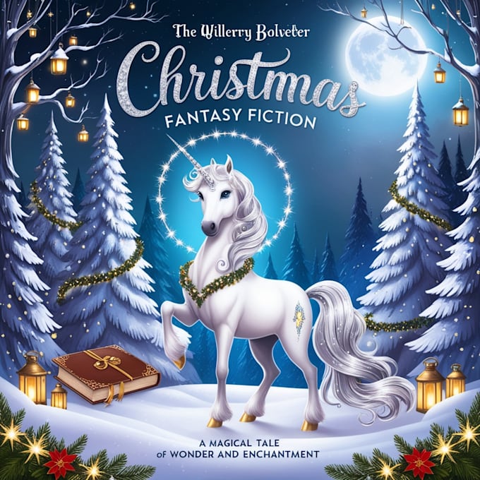 Gig Preview - Create a christmas fantasy fiction book cover illustration within 12 hours