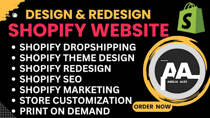 Gig Preview - Design, redesign shopify store, shopify dropshipping store, shopify website