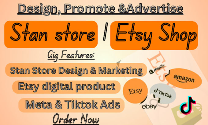 Gig Preview - Set up stan store, tiktok shop, stan store design, ecwid, etsy marketing sales