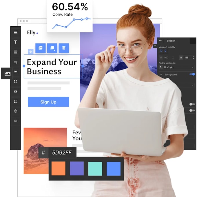 Gig Preview - Create landing page using created images