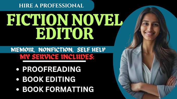 Gig Preview - Proofread, edit and format your fiction novel, novel story, romance novel on kdp