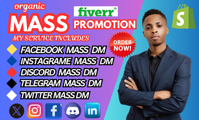 Gig Preview - Send instagram mass dm, facebook bulk message , discord mass dm, telegram dms