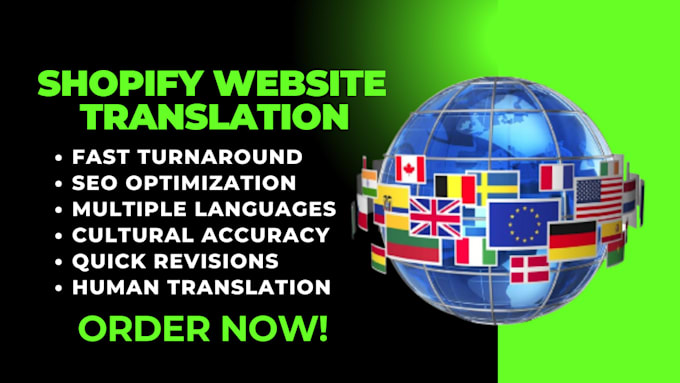 Gig Preview - Translate shopify store website in any language within a day