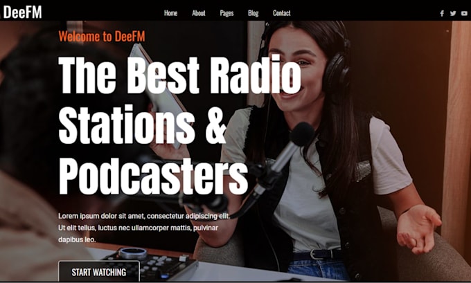 Gig Preview - Design radio station website, podcast website, radio website