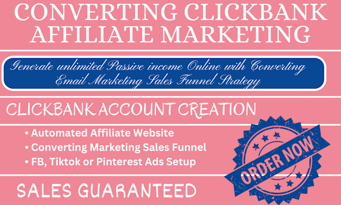 Gig Preview - Clickbank affiliate link promotion affiliate marketing clickbank marketing