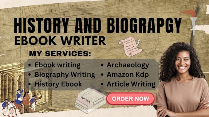 Gig Preview - Ghostwrite your history ebook biography memoir american history ebook writer