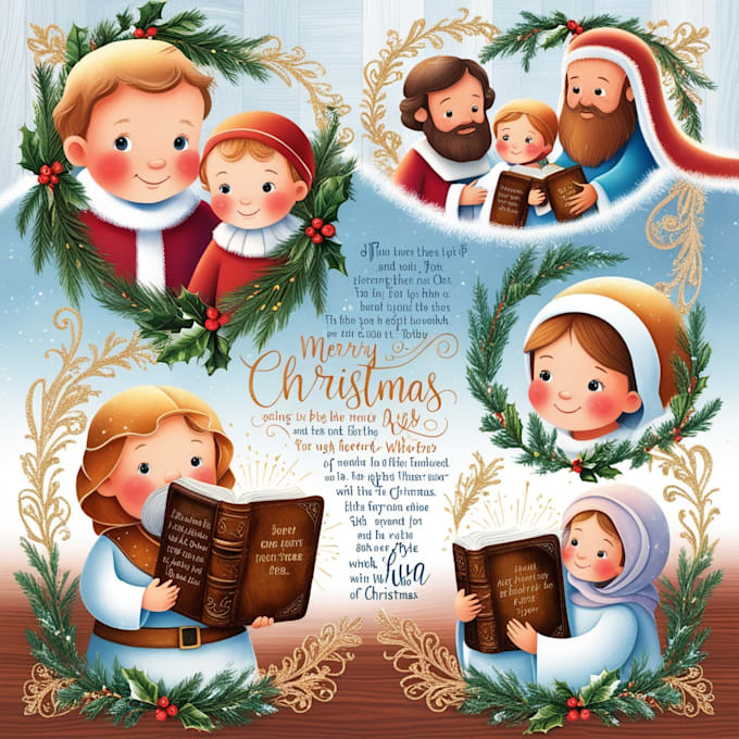 Gig Preview - Design christian book illustrations  christmas themed artwork and bible based i