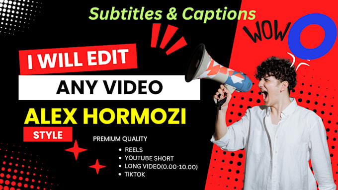 Gig Preview - Edit reels,tiktoks,yt shorts,long videos with bold alex hormozi style captions